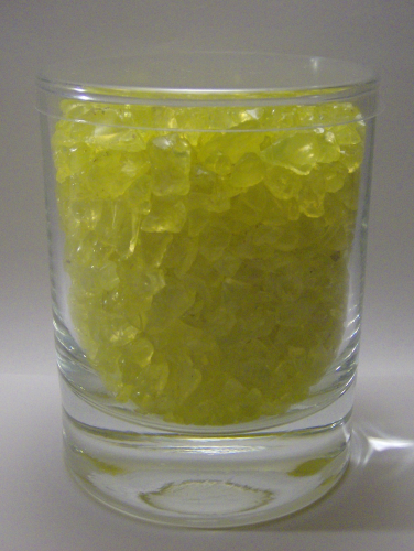 CRUSHED ICE gelb, im Gina-Glas